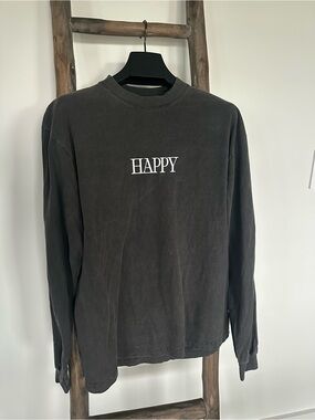 NF Shirt Mens Large Gray Happy Long Sleeve Album V Lyric Graphic Tee NFREALMUSIC